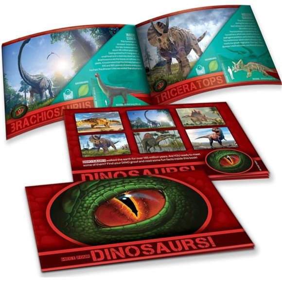 Large Dinosaur Figures Playset 7Inch,Realistic JurassicToy with Educational Book - Picture 3 of 7